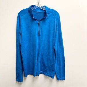 Lululemon Men’s 1/2 Zip Knit Sporty Pullover Shirt Size Large Blue Athleisure